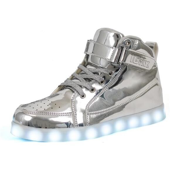 LED Light Up High Top Sneakers - USB Rechargeable, - Picture 1 of 7